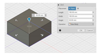 A cube sits in the middle of a software interface with arrows pointing around it.